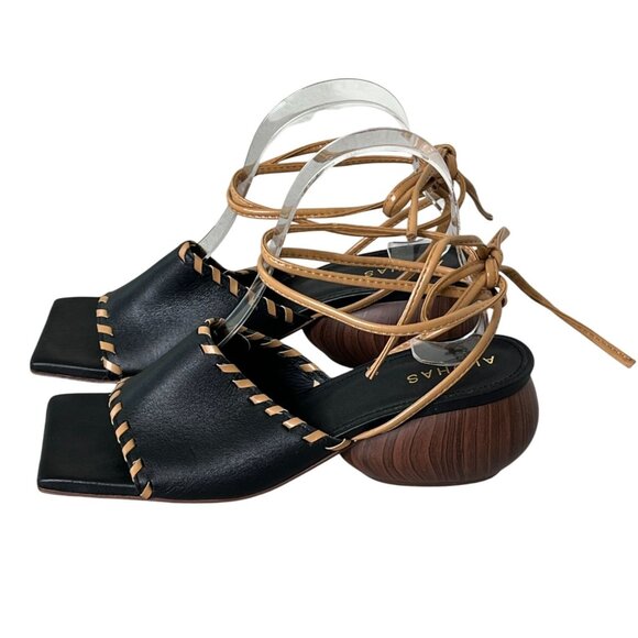 ✨ ALOHAS Black Kitty Leather Lace-Up Sandals - Size 38 (US 7) Sold Out! - Picture 9 of 15